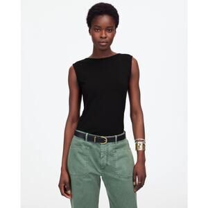 Madewell Low-Back Top WMNS M Black Pullover Stretchy Jersey Slim Fit Sleeveless